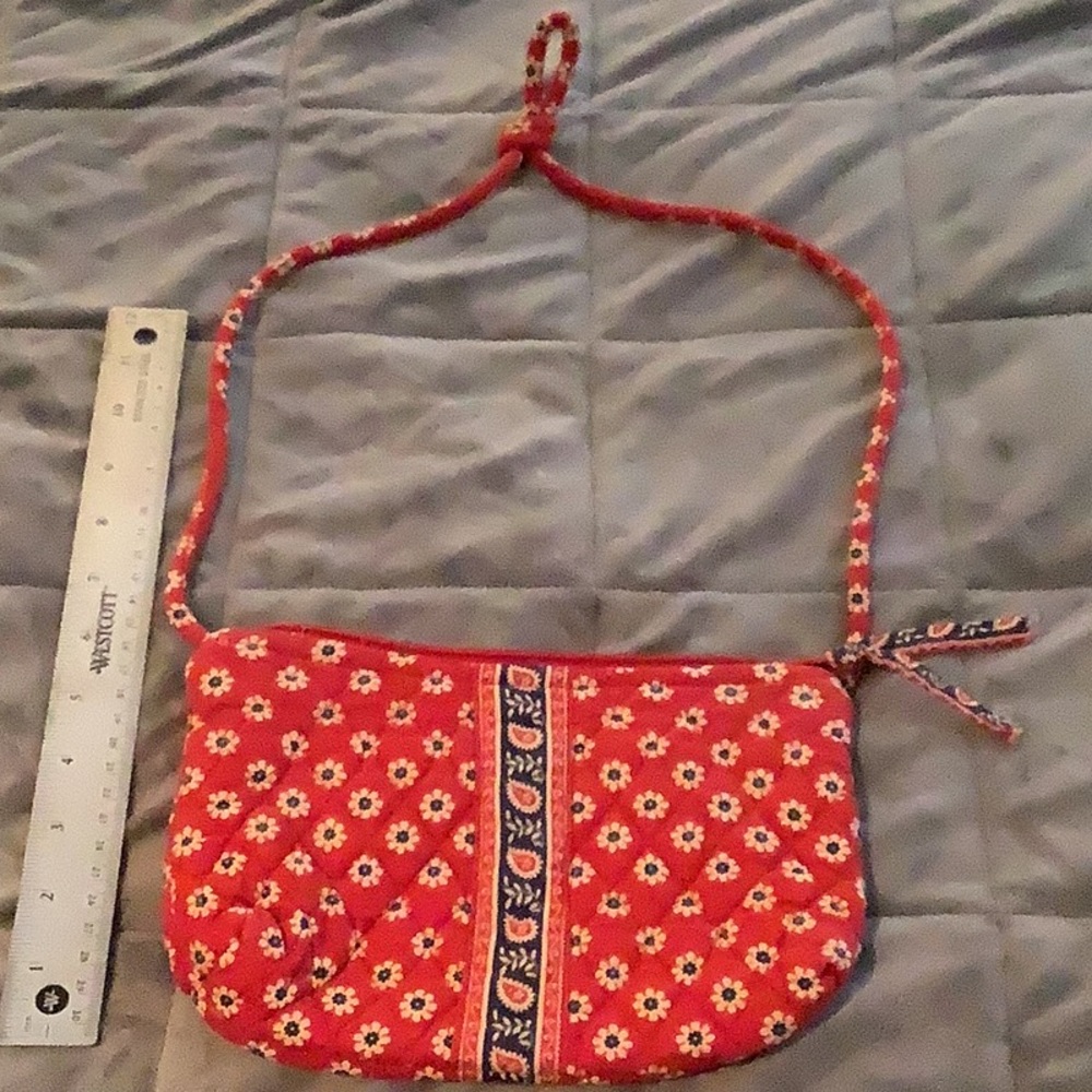 Vera Bradley small red daisy shoulder bag
